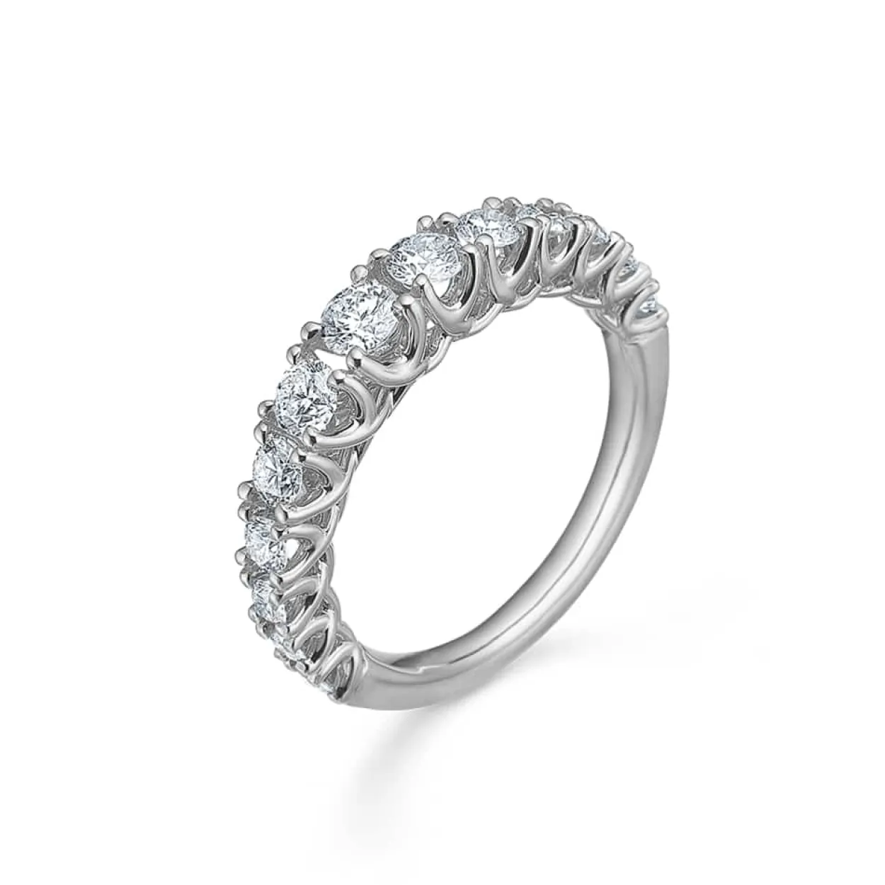 MADS Z CROWN PRINCESS RING 14 KARAT HVIDGULD MED BRILLANTER PÅ I ALT 1,00 CARAT - 1641999