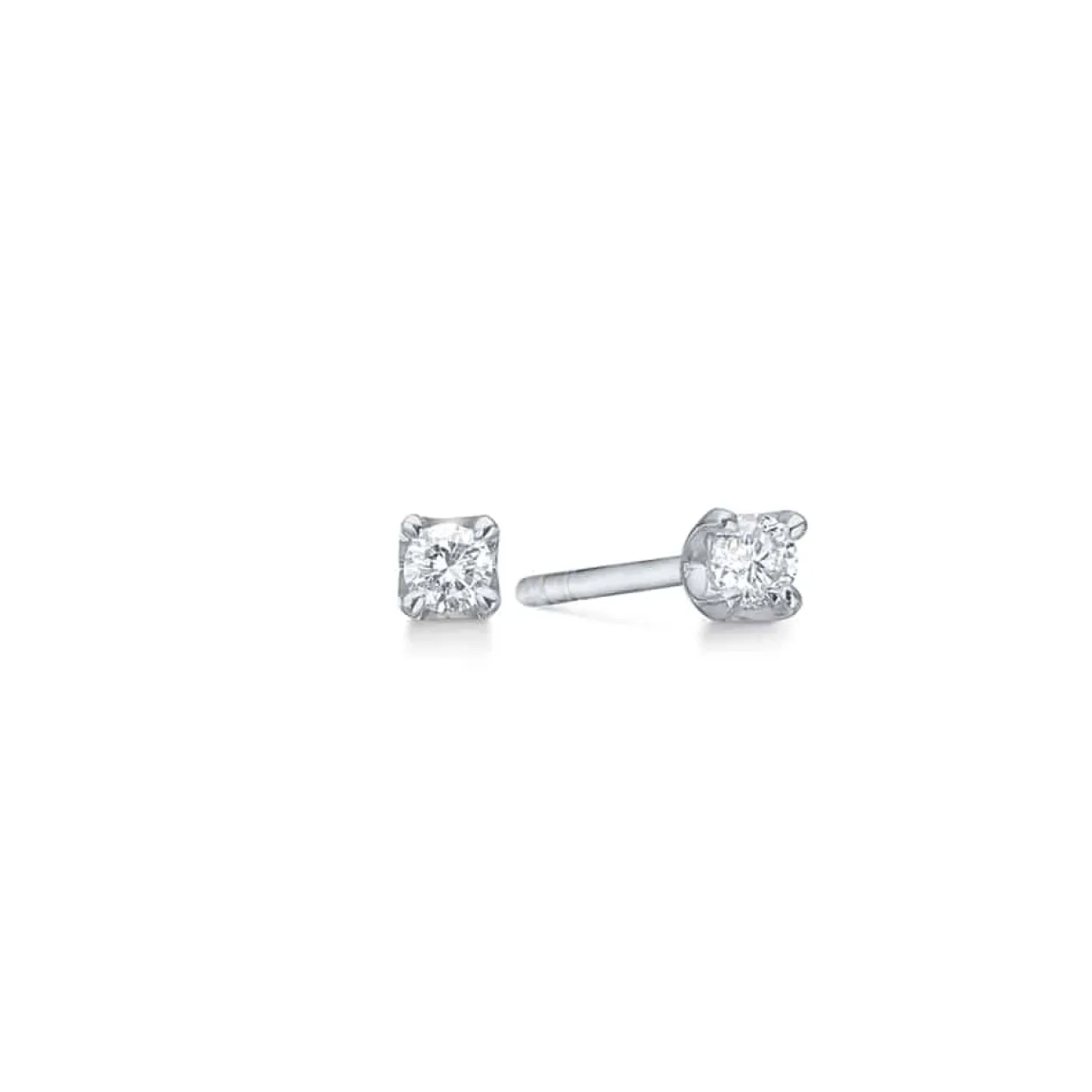 MADS Z CROWN ØRERINGE 14 KARAT HVIDGULD MED BRILLANT 0,18 CARAT - 1611618