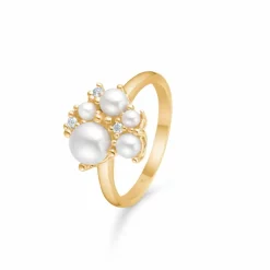 MADS Z DIAMOND CLOUD 14 KARAT GULD RING MED PERLER OG BRILLIANTER -1543070