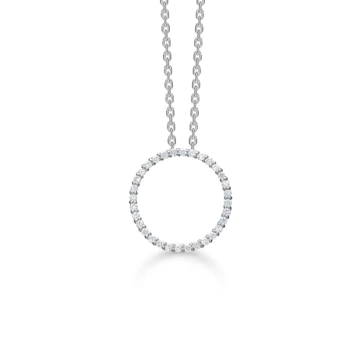 MADS Z DIAMOND HALO VEDHÆNG 14 KARAT HVIDGULD CIRKEL MED BRILLANTER PÅ I ALT 0,20 CARAT - 1631026