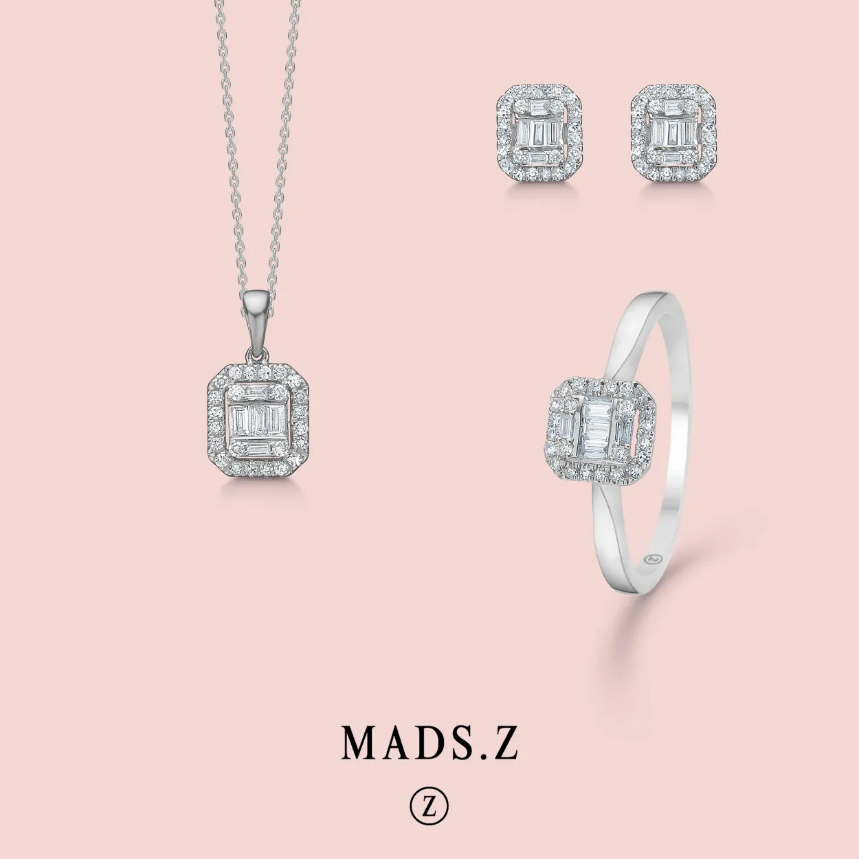 MADS Z ELEZABETH RING 14 KARAT HVIDGULD MED DIAMANTER 0,18 CARAT - 1641031