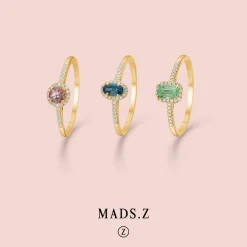 MADS Z MADELEINE RING I 14 KARAT GULD MED LONDON BLUE TOPAS - 1546011