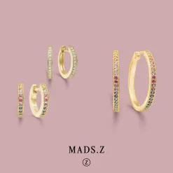 MADS Z POETRY RAINBOW 14 KT ØRERINGE CREOL MED FARVEDE STEN - 1514061