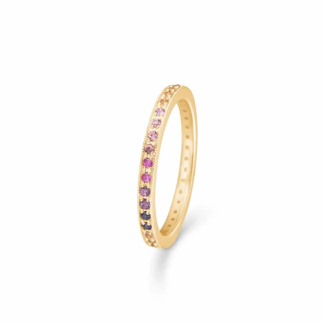 MADS Z POETRY RAINBOW RING 14 KARAT GULD MED ÆGTE STEN - 1544061