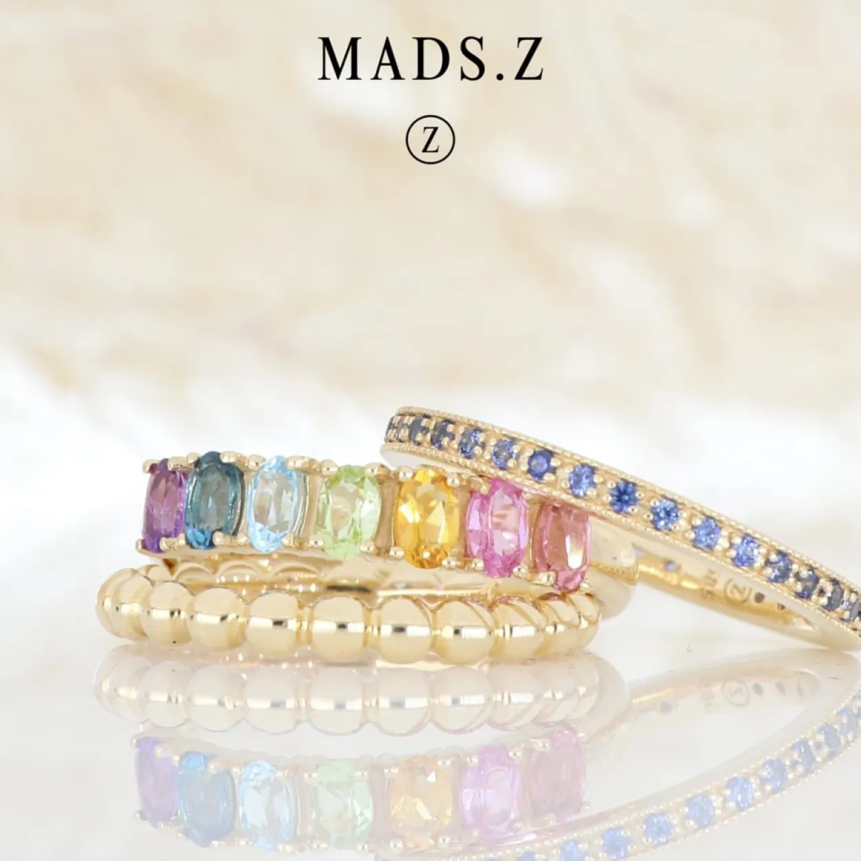 MADS Z POETRY RING 14 KARAT GULD MED KUGLER - 1540043