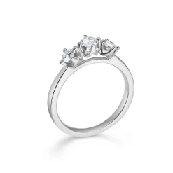 MADS Z RING CROWN TRINITY RING 14 KARAT HVIDGULD MED BRILLANTER PÅ I ALT 0,56 CARAT - 1641756