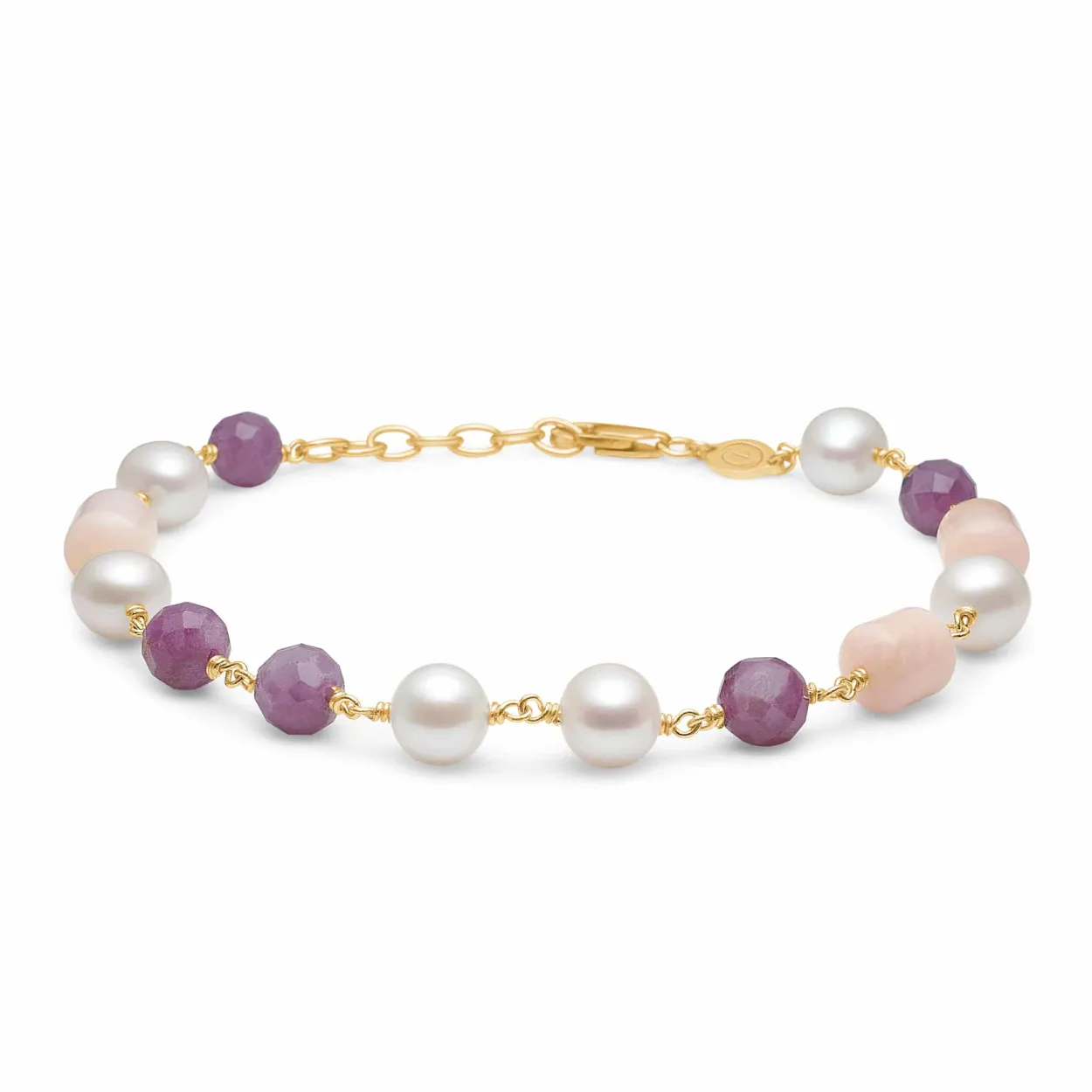 MADS Z TREASURE ARMBÅND 14 KARAT GULD MED PINK OPAL - 1556002