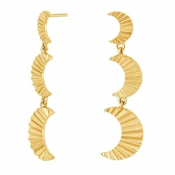 NORDAHL JEWELLERY ACTOR PLISSÉ ØRERINGE SØLV FORGYLDT MÅNE - 30260405900