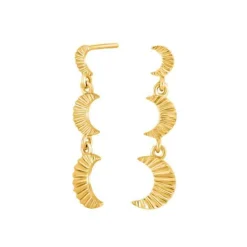 NORDAHL JEWELLERY ACTOR PLISSÉ MÅNE ØRERINGE SØLV FORGYLDT - 30260375900