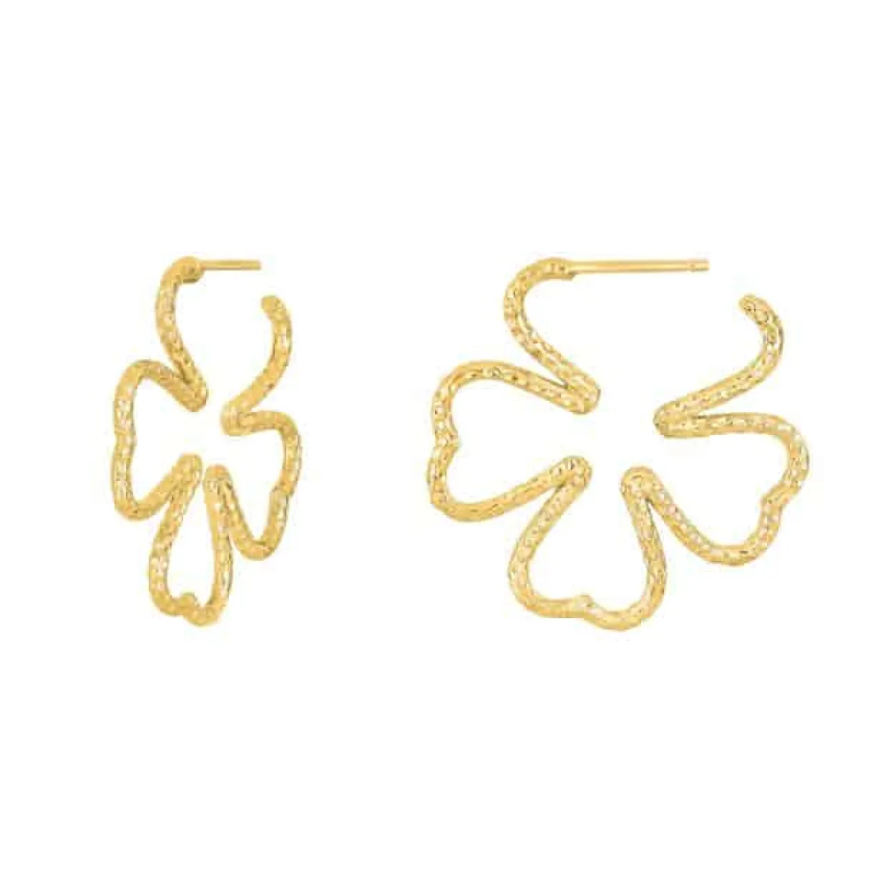 NORDAHL JEWELLERY ADORE52 ØRERINGE CREOL FORGYLDT SØLV FIRKLØVER - 30260235900