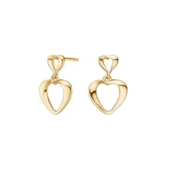 NORDAHL JEWELLERY HJERTE ØRERINGE FORGYLDT SØLV - 30260475900