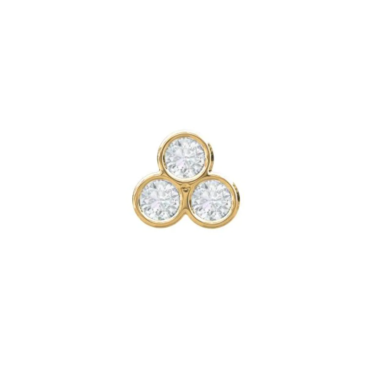 NORDAHL JEWELLERY LABRET 14 KARAT GULD MED 3 DIAMANTER - 30140070500