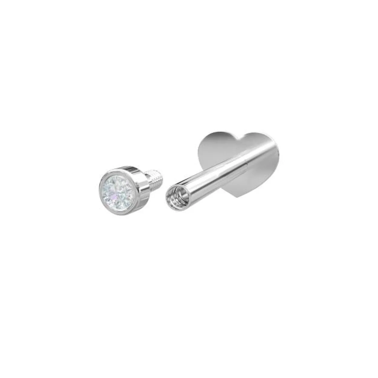 NORDAHL JEWELLERY LABRET PIERCING SØLV MED ZIRKONIA - 30140080900