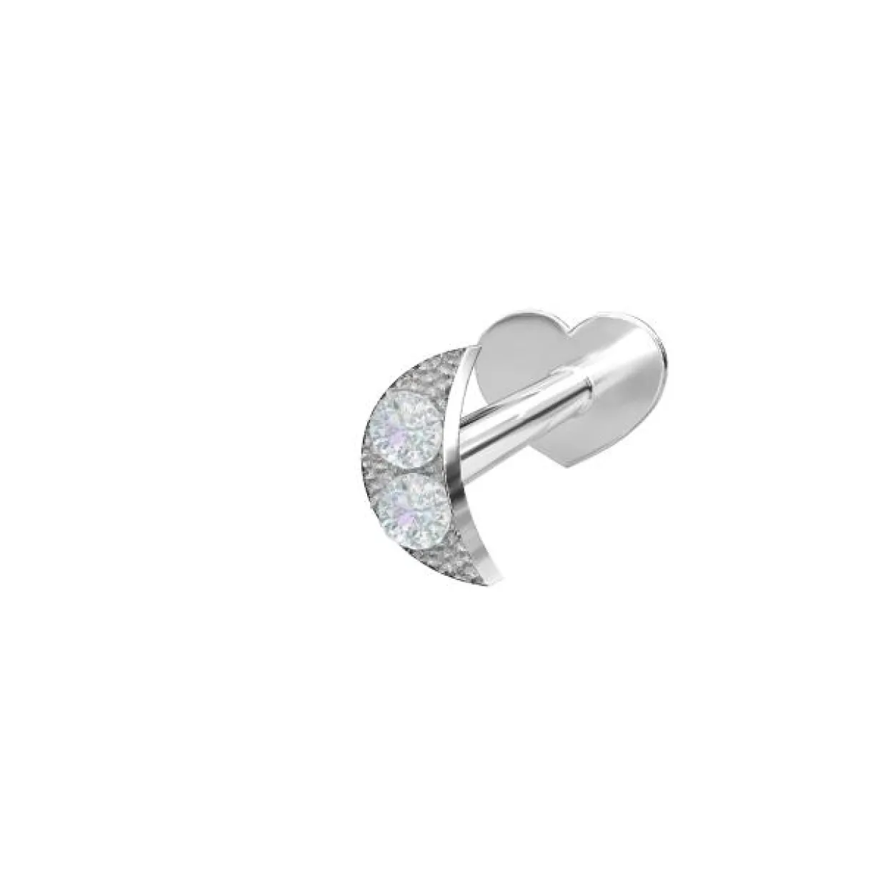 NORDAHL JEWELLERY LABRET PIERCING SØLV MED ZIRKONIA - 30140060900