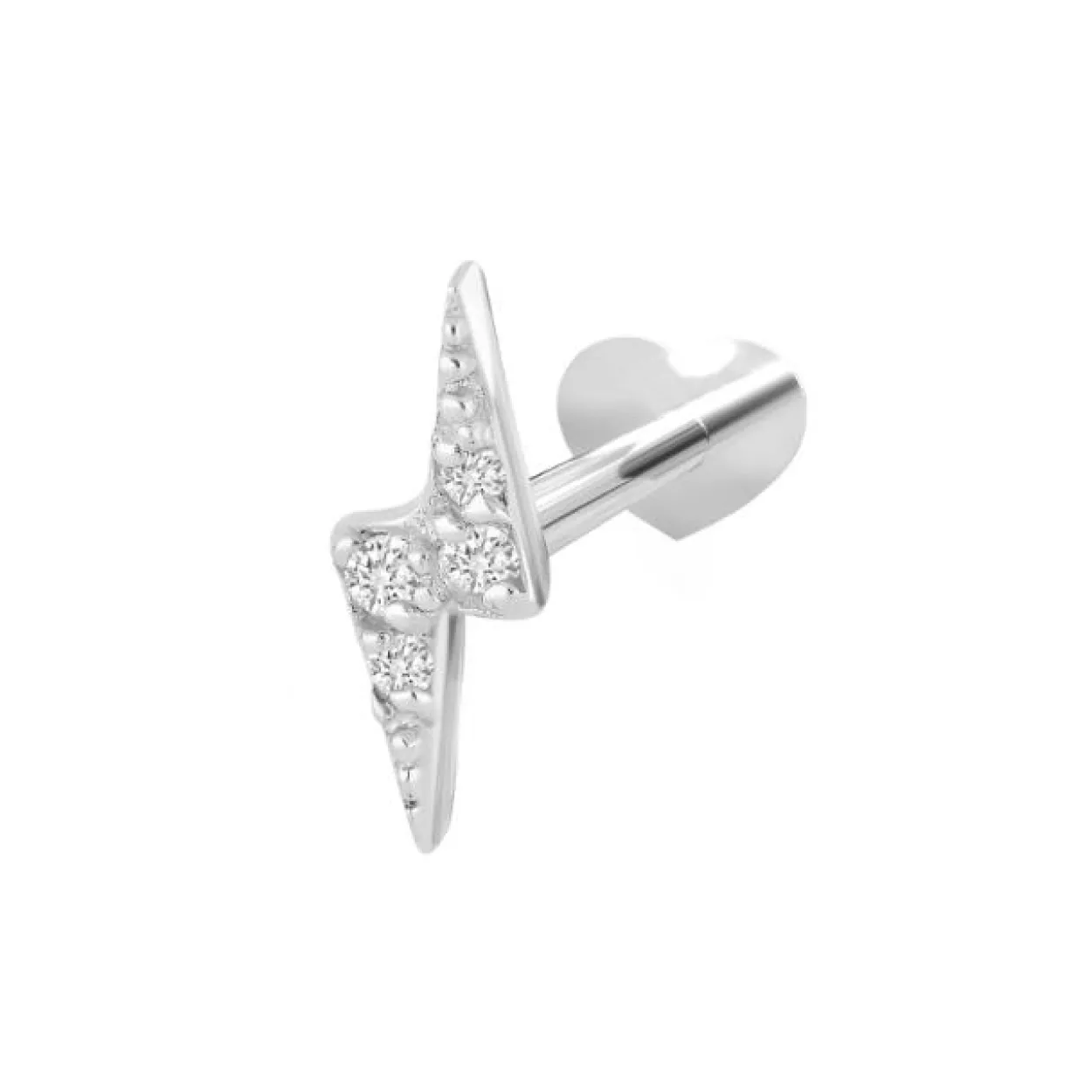 NORDAHL JEWELLERY LABRET SØLV LYN MED ZIRKONIA - 30140140900