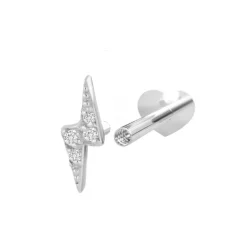 NORDAHL JEWELLERY LABRET SØLV LYN MED ZIRKONIA - 30140140900