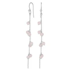 NORDAHL JEWELLERY SØLV ØREBØJLER SWEETS MED ROSA QUARTS - 353 001
