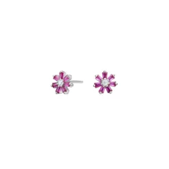 NORDAHL JEWELLERY SØLV ØRESTIKKER BLOMST RØD - 30458180900