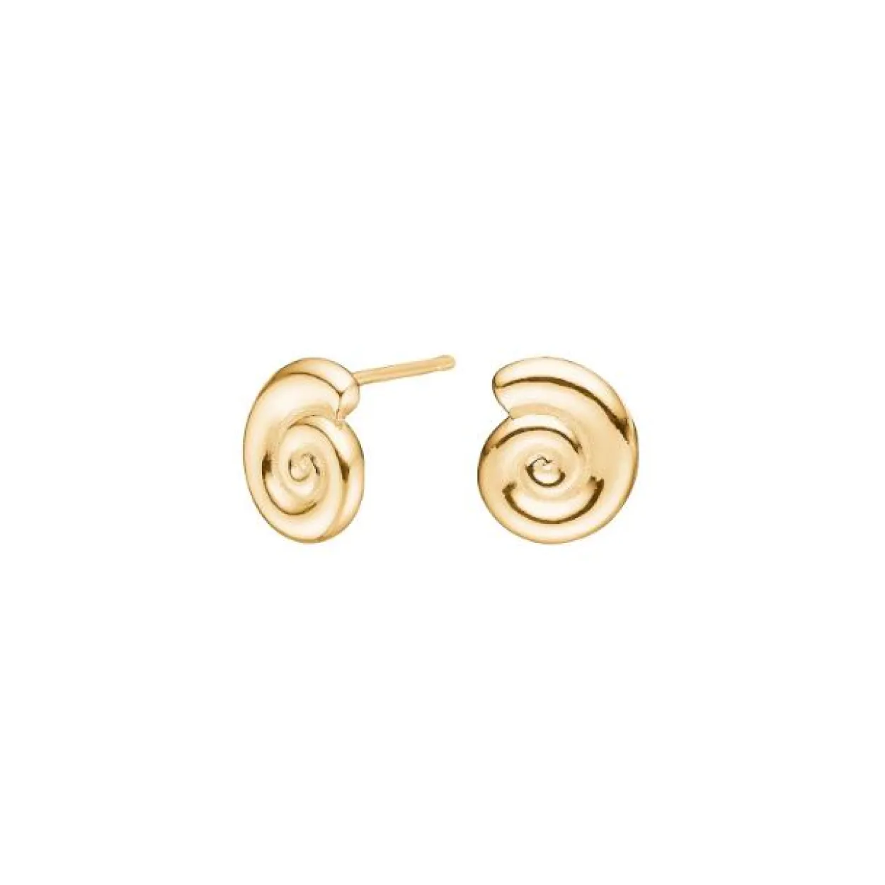 NORDAHL JEWELLERY SNEGLEHUS ØRESTIKKER I FORGYLDT SØLV - 30260455900