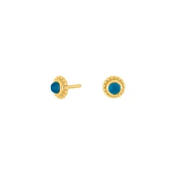 NORDAHL JOY52 ØRERINGE SØLV FORGYLDT MED APATITE BLUE - 30290505900