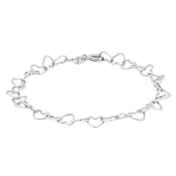 NORDAHL LOVEME52 ARMBÅND SØLV RHODINERET MED HJERTER – 825 084