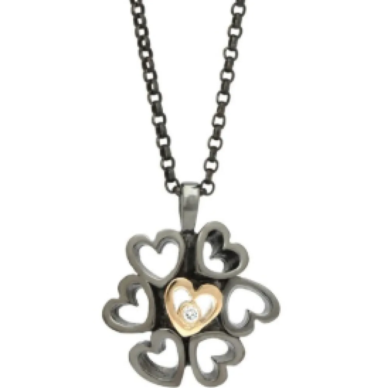 PER BORUP OXYDERET VEDHÆNG OPEN YOUR HEART 0,02 CARAT - 995VSX
