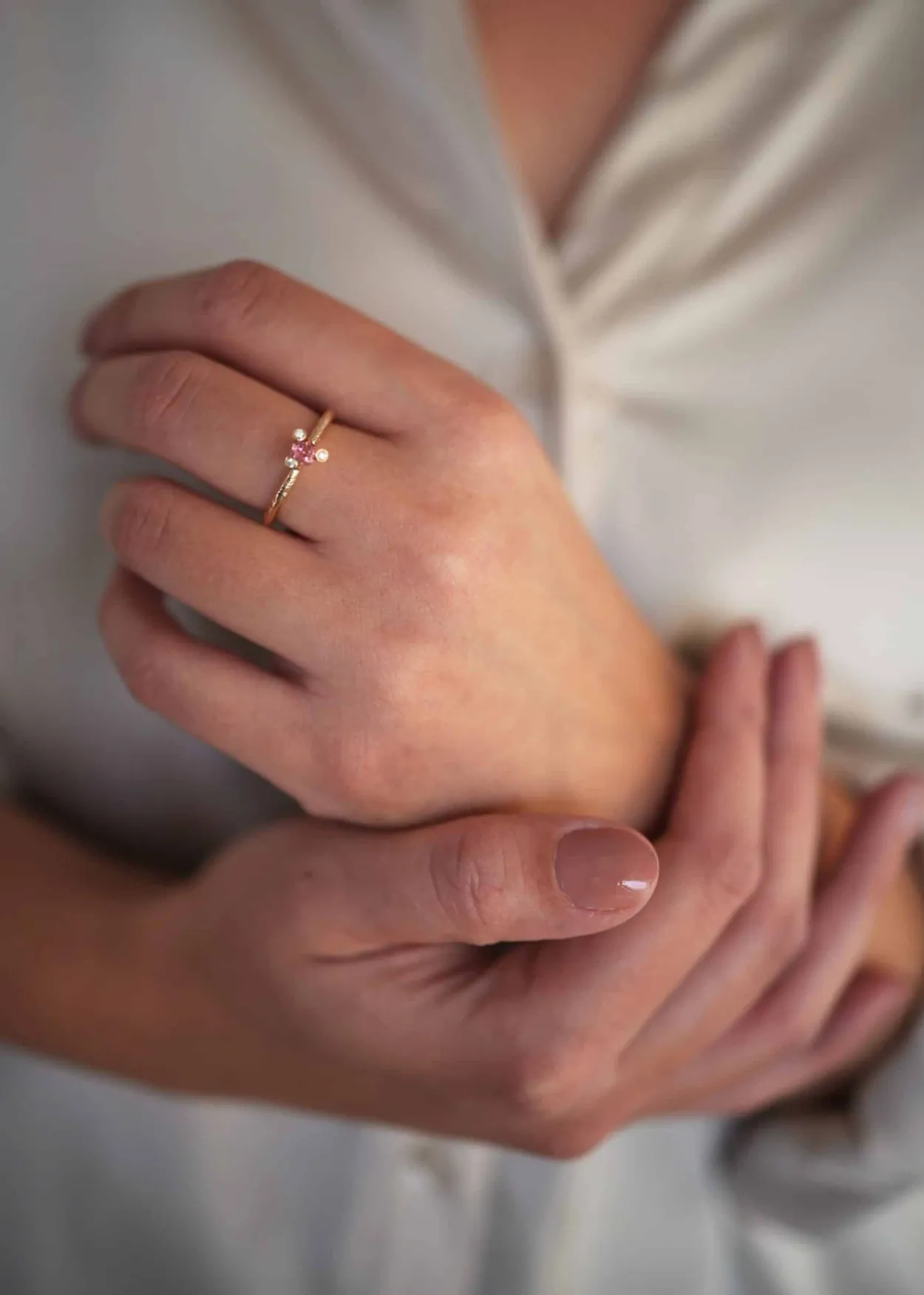 PER BORUP TWINGS RING 14 KARAT GULD MED PINK TURMALIN - 1054RXT