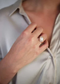 PER BORUP WAVE CHANGELING RING 14 KARAT GULD MED BRILLANTER - 877RX