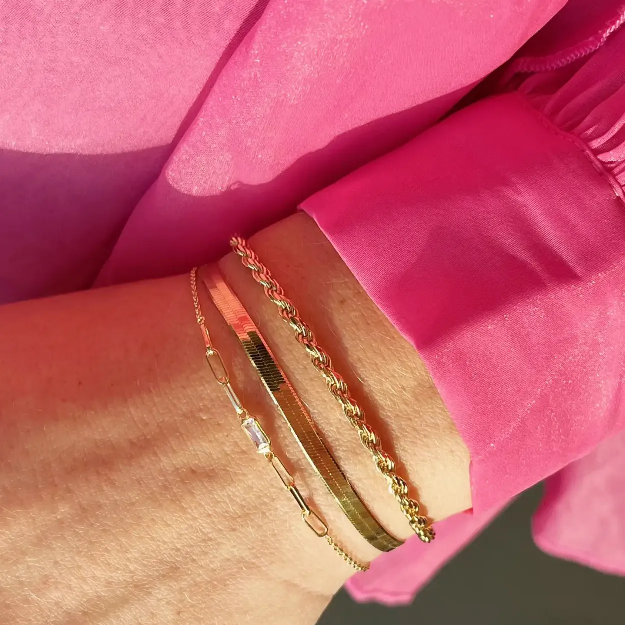 SCROUPLES ARMBÅDN SØLV FORGYLDT CORDEL - 38382A,M