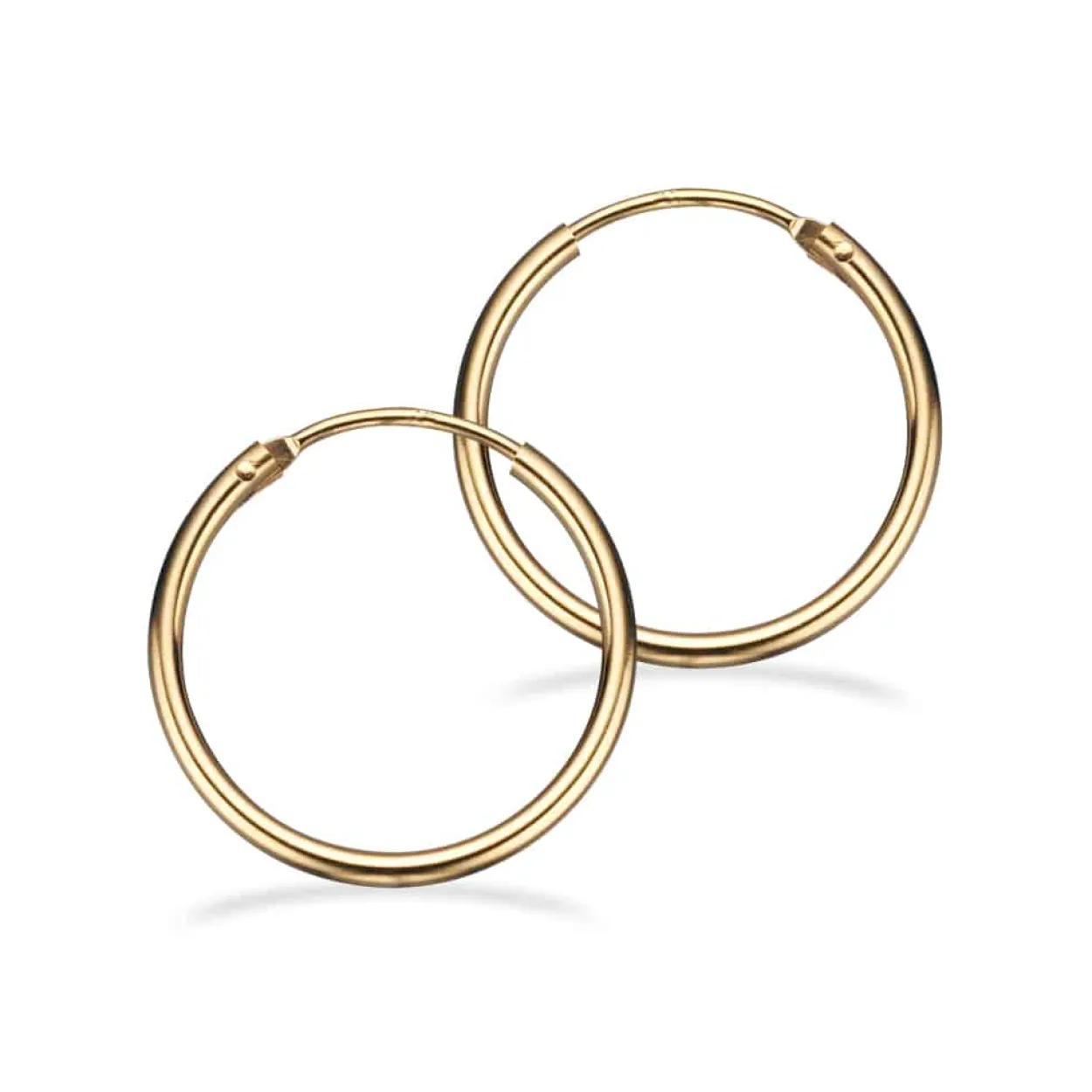 SCROUPLES 14 KARAT GULD ØRERINGE CREOL 1,4 X 20 MM - 10145