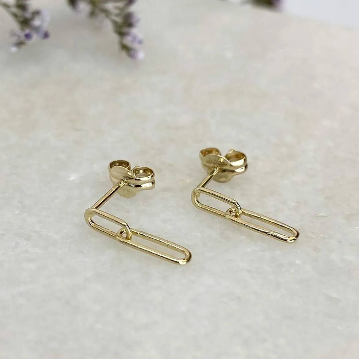 SCROUPLES 8 KARAT GULD ØRERINGE LINK - 120203