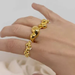 SCROUPLES KUGLE RING I FORGYLDT SØLV - 731102