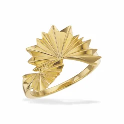 SCROUPLES PLISSÉ RING I FORGYLDT SØLV - 731182