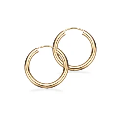 SCROUPLES ØRERINGE CREOL 14 KARAT GULD 2,5 X 20 MM - 1205