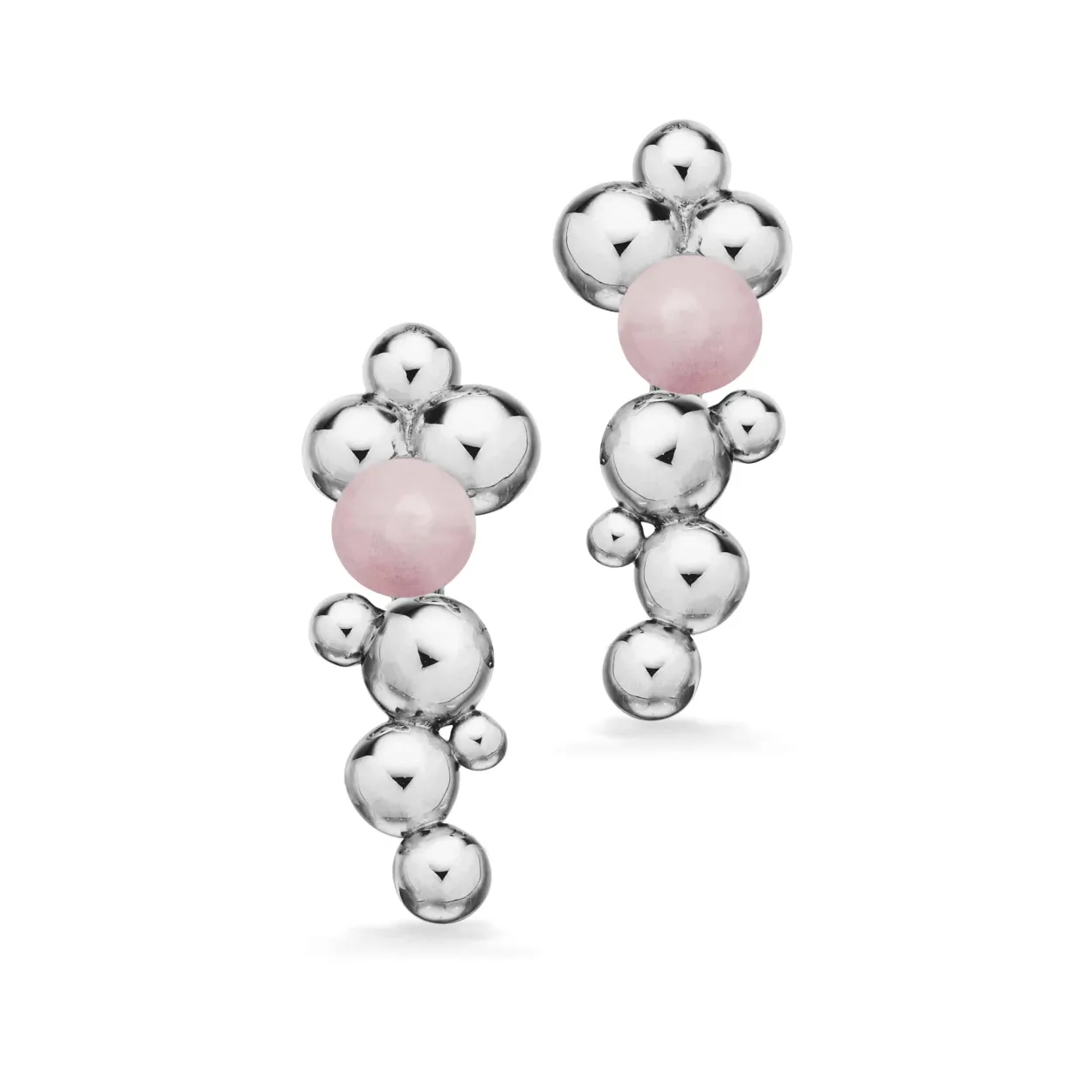 SCROUPLES ØRERINGE I SØLV MED ROSA QUARTZ - 160132