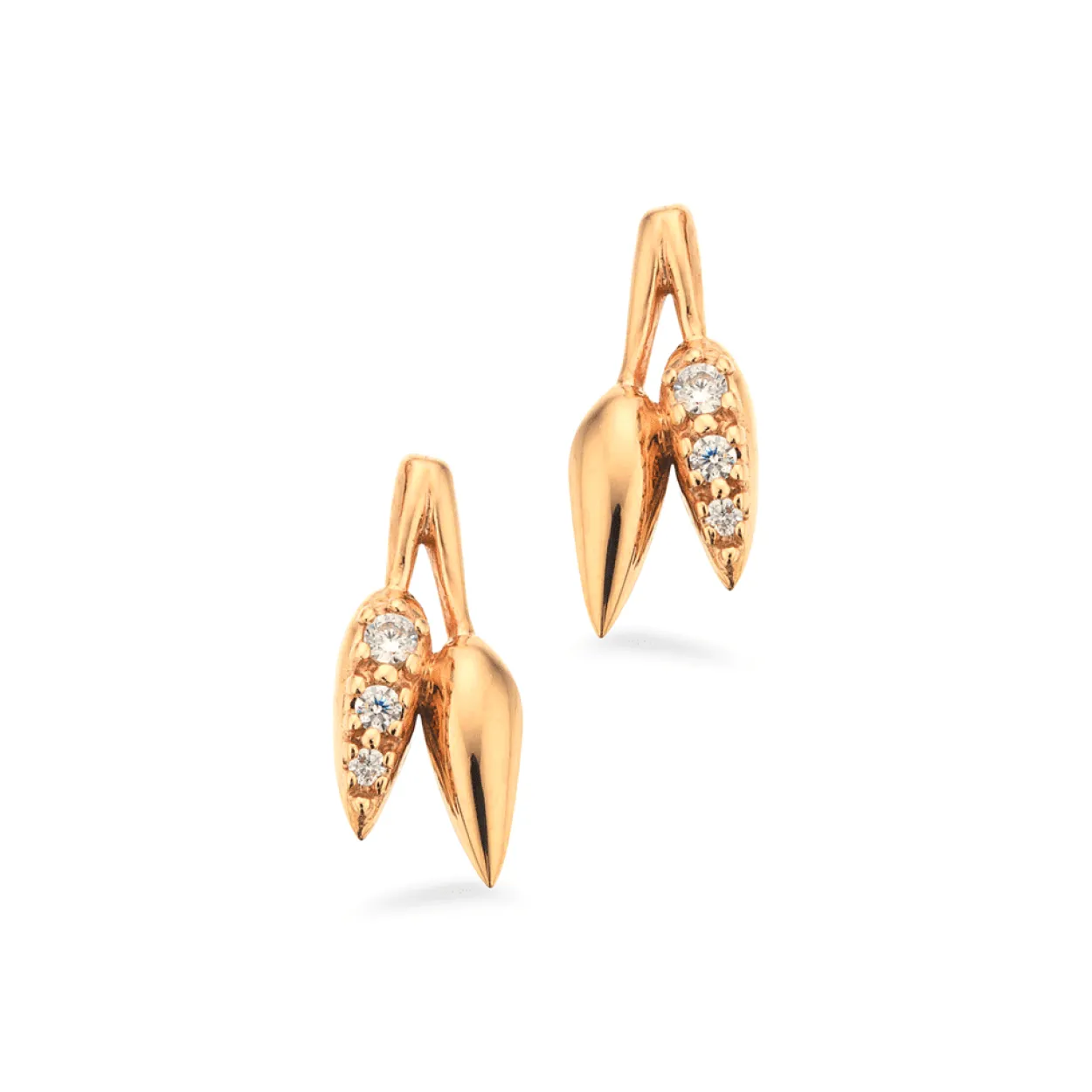 SCROUPLES ØRESTIK 8 KARAT GULD MED ZIRKON - 121673