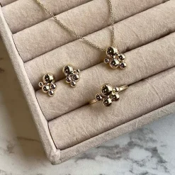 SCROUPLES RING I 8 KARAT GULD MED 5 KUGLER - 713603