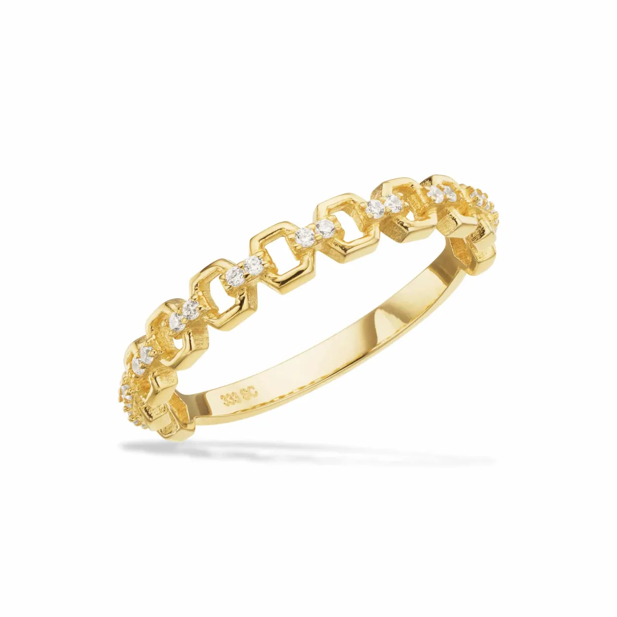 SCROUPLES RING I 8 KARAT GULD MED STEN - 714313