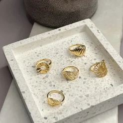 SCROUPLES RING SØLV FORGYLDT PLISSÉ - 729062