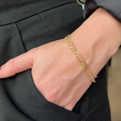 SCROUPLES SINGAPORE ARMBÅND SØLV FORGYLDT - 38192A,M