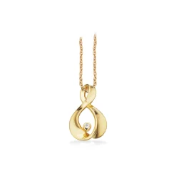 SCROUPLES VEDHÆNG 8 KARAT GULD MED ZIRKON - 214273
