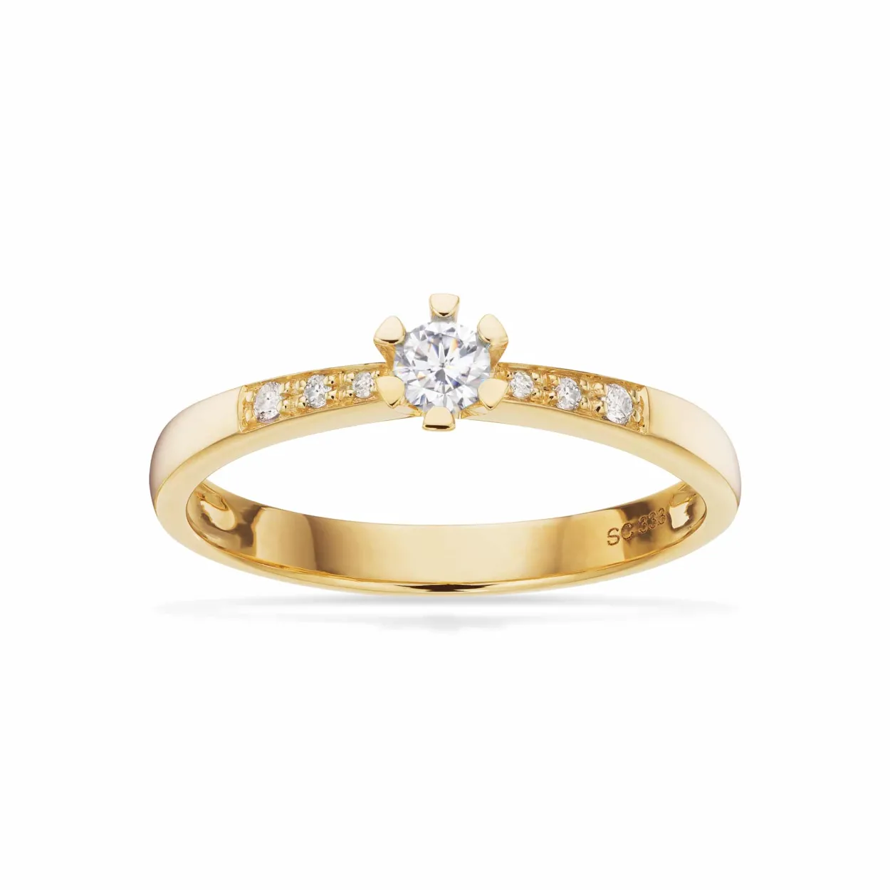 SCROUPLES VIDA DARLING 8 KARAT GULDRING MED BRILLIANT - 7823,14