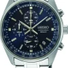 SEIKO CHRONOGRAF UR HERRE STÅL MED BLÅ SKIVE - SSB377P1