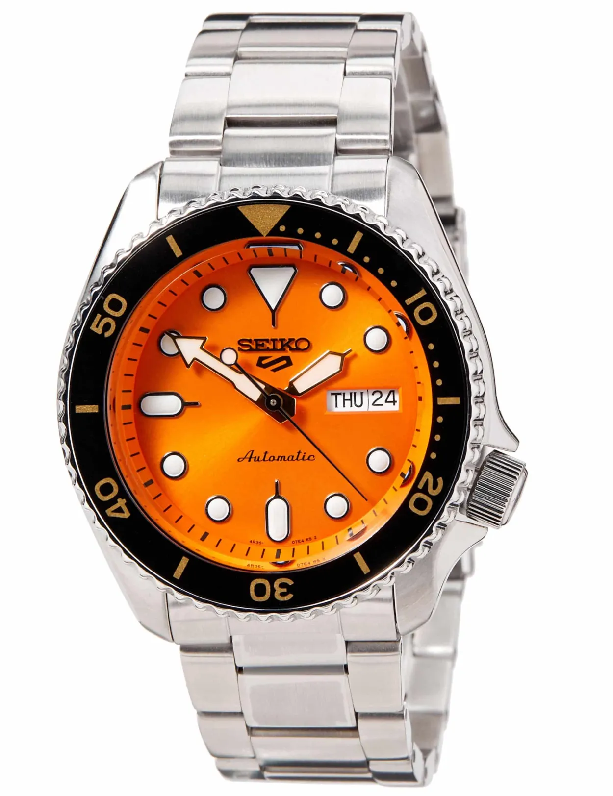SEIKO 5 SPORT STYLE AUTOMATIK MED ORANGE SKIVE - SRPD59K1