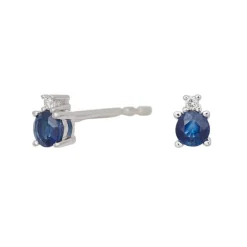 SIERSBØL HVIDGULD ØRERING MED SAFIR OG 0,015 BRILLANT - 30180420606