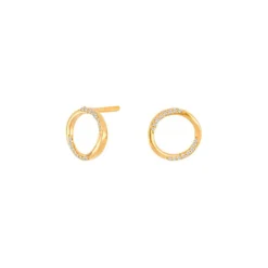 SIERSBØL 14 KARAT GULD ØRERINGE CIRKEL MED BRILLANTER 0,05 CARAT - 30100200500