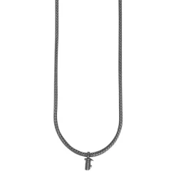 SIESBØL SHAPE SØLV OXIDERET HALSKÆDE RÆVHALE 90 CM - 812 048-90
