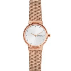 SKAGEN FREJA LILLE UR DAME ROSE MED STEN - SKW2665