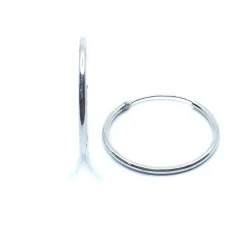 SØLV BLANK CREOL RHODINERET DIAMETER 25 MM BREDDE 1,50 MM