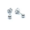 SØLV KUGLE ØRESTIKKER RHODINERET 4 MM MASSIV